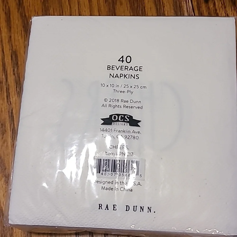 Rae Dunn NIP CHEERS Beverage Napkins